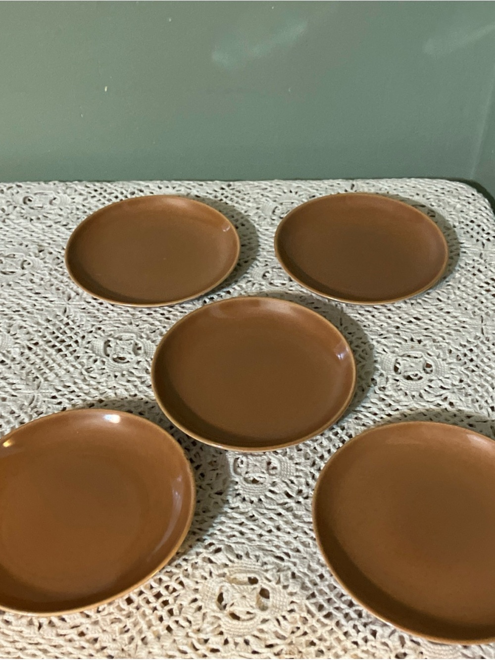 Russel Wright Iroquois Casual China Apricot Lot of 5 6 1/2" Plates